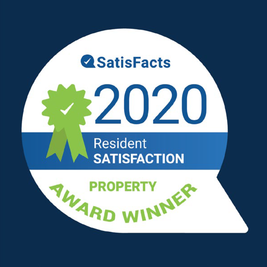Satisfacts Award Winner 2020 - Resident Satisfaction Award
